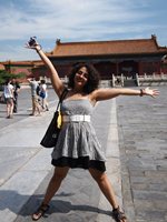 Brown student Josette Souza at the Palace Museum, Beijing.